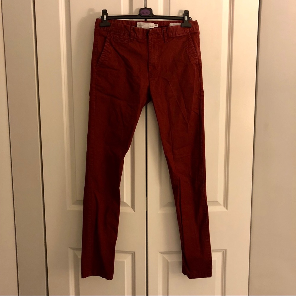 H&M Dark Rust Skinny Chinos